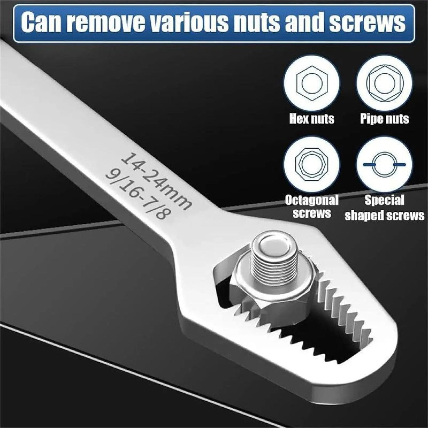 8–24mm Universal Self-Adjusting Wrench for Car Repair & Maintenance