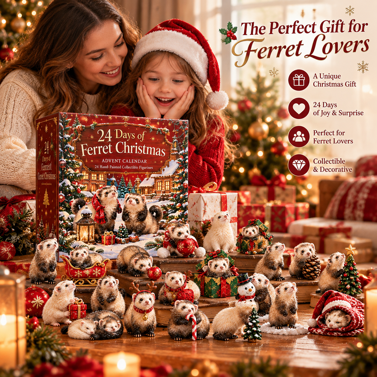 🎄🐾 24 Days of Ferret Christmas Advent Calendar 🎁 – The Perfect Gift for Ferret Lovers ❤️