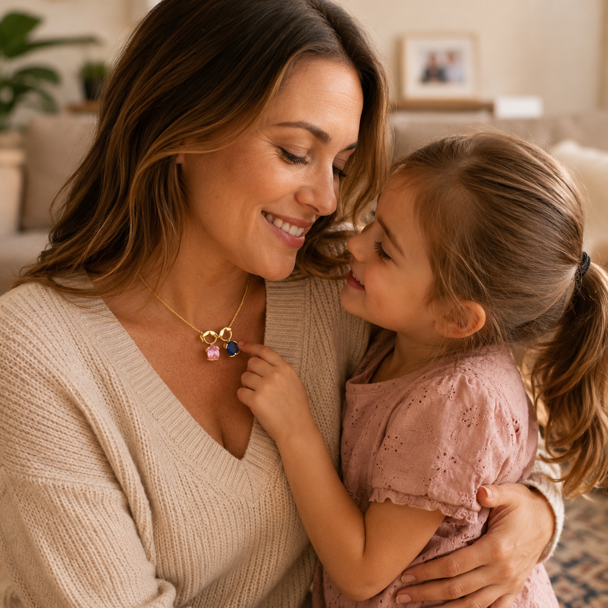 Mom and children necklace