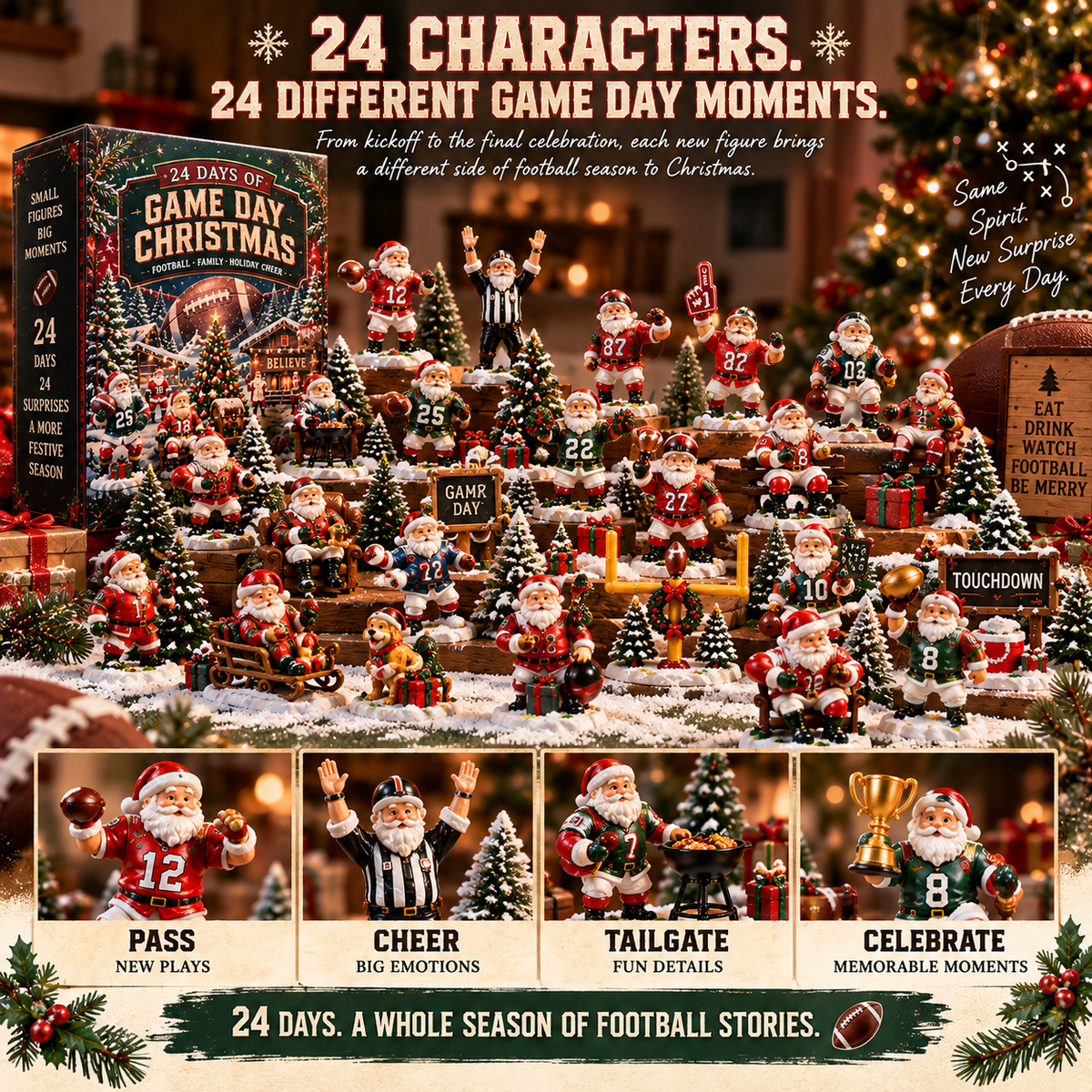 🏈🎄 24 Days of Game Day Christmas – Football Holiday Collection