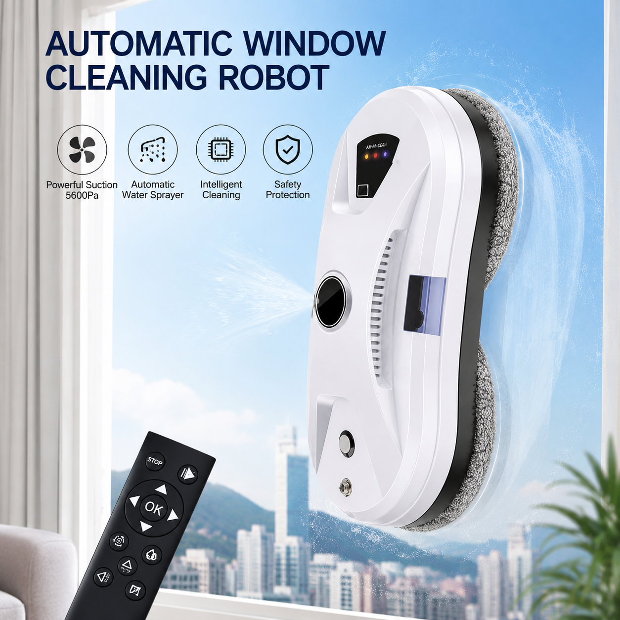 Smart Spray Window Washing Robot For Glass Cleaning