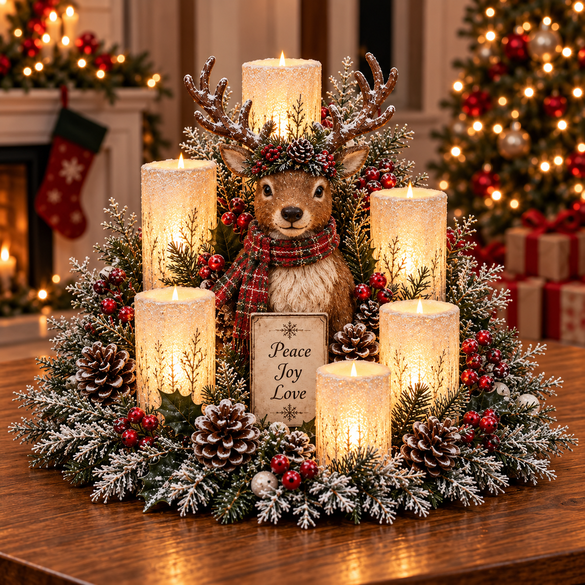 🎅🎄 Christmas Santa Table Centerpiece – Festive Winter Holiday Decor✨