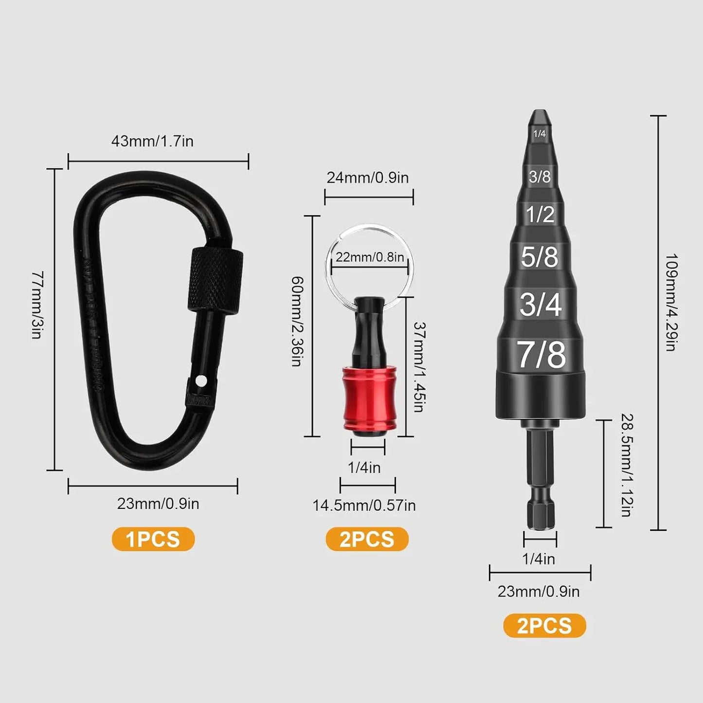 6-in-1 HVAC Copper Tube Swaging Tool Set with Bit Holder