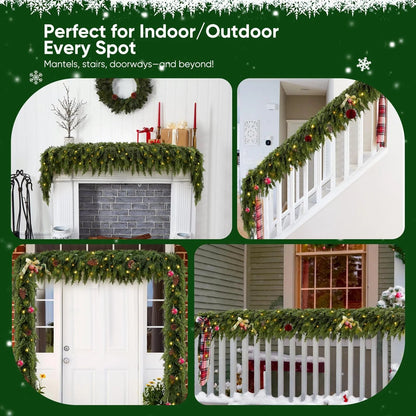 6 FT Artificial Cedar Garland – Realistic Winter Greenery