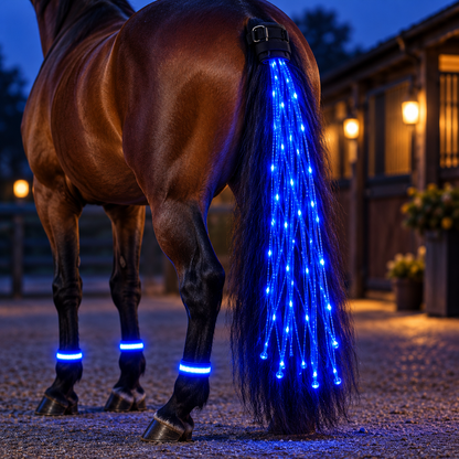LED Horse Riding Light Set – Neck, Tail & 4 Leg Bands ✨