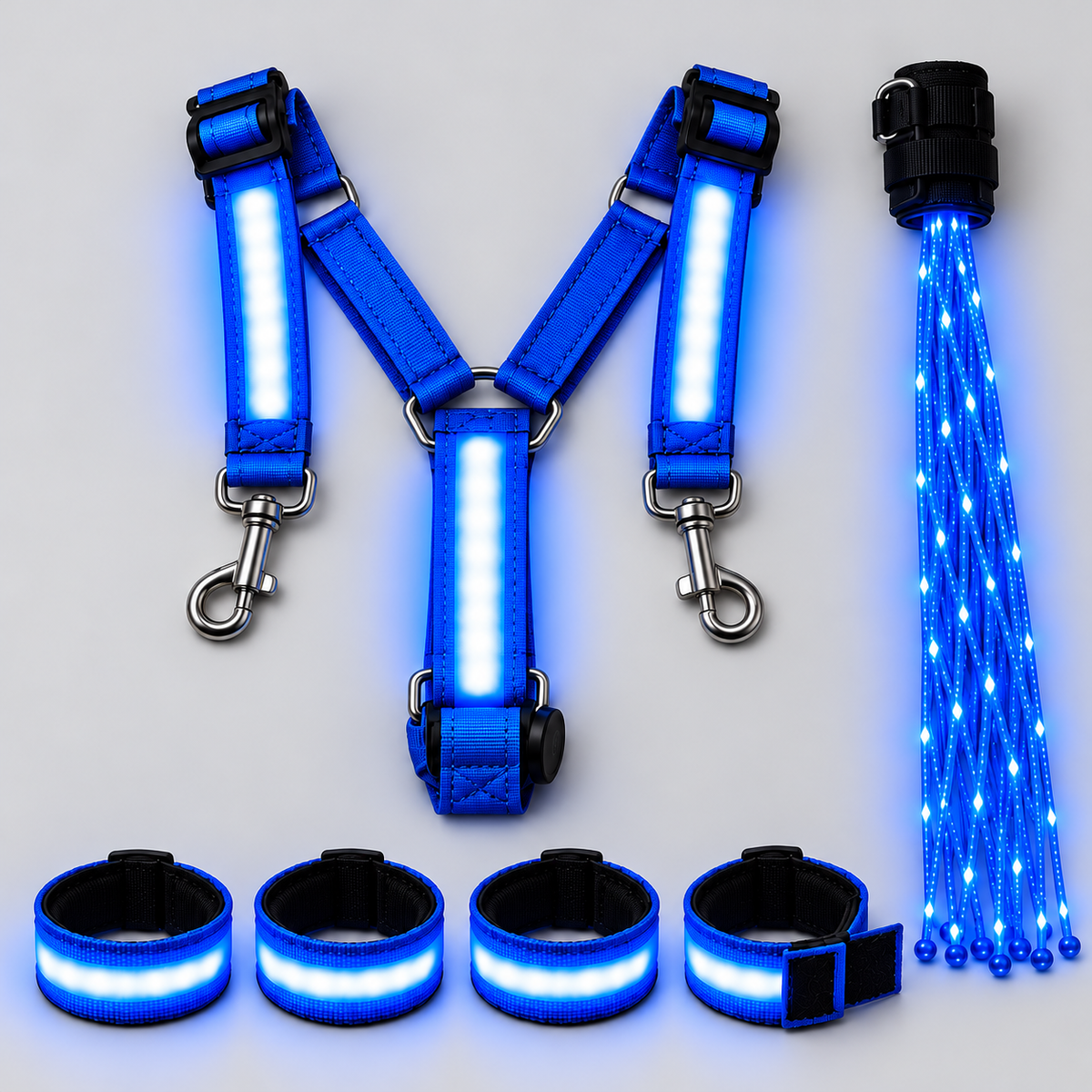 LED Horse Riding Light Set – Neck, Tail & 4 Leg Bands ✨