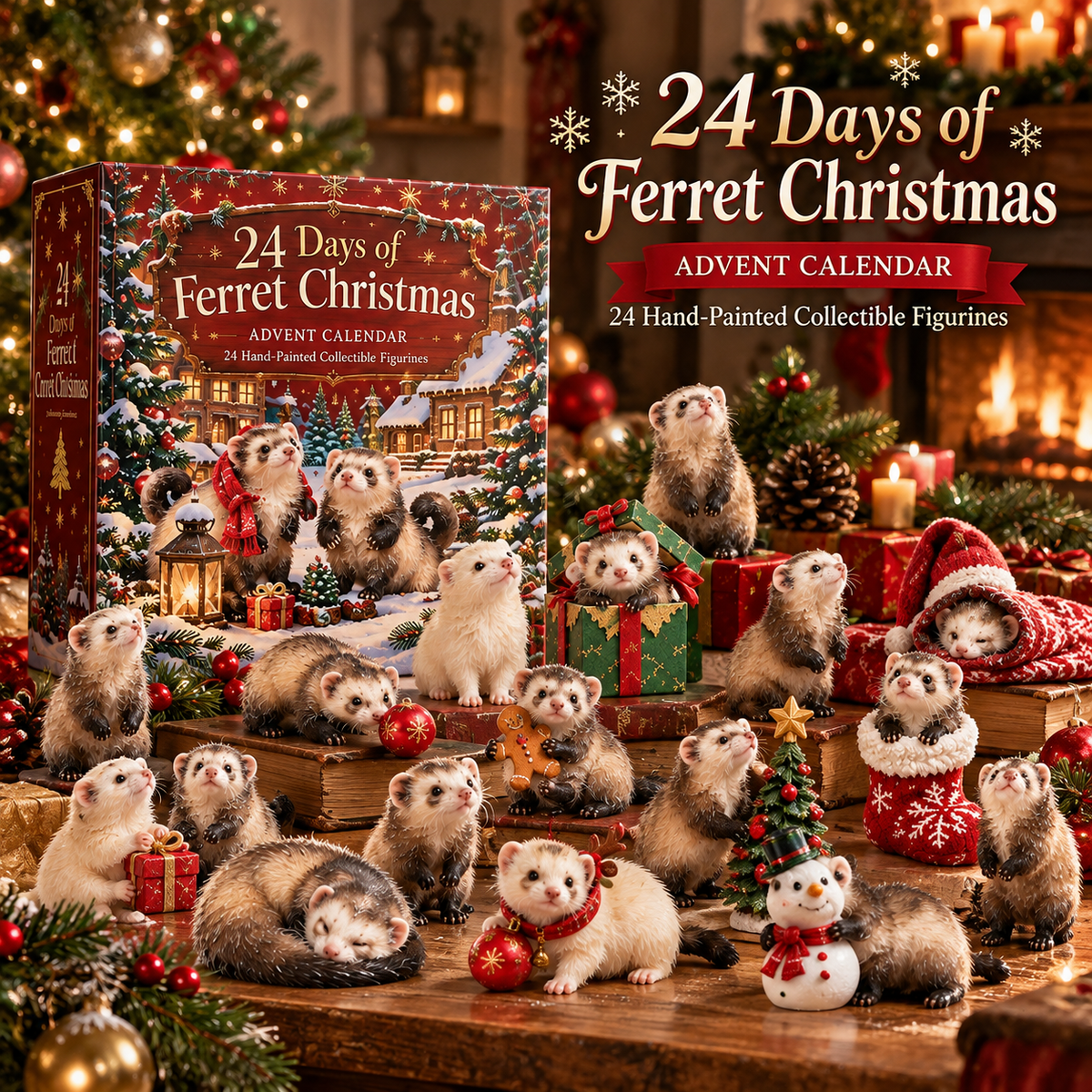 🎄🐾 24 Days of Ferret Christmas Advent Calendar 🎁 – The Perfect Gift for Ferret Lovers ❤️