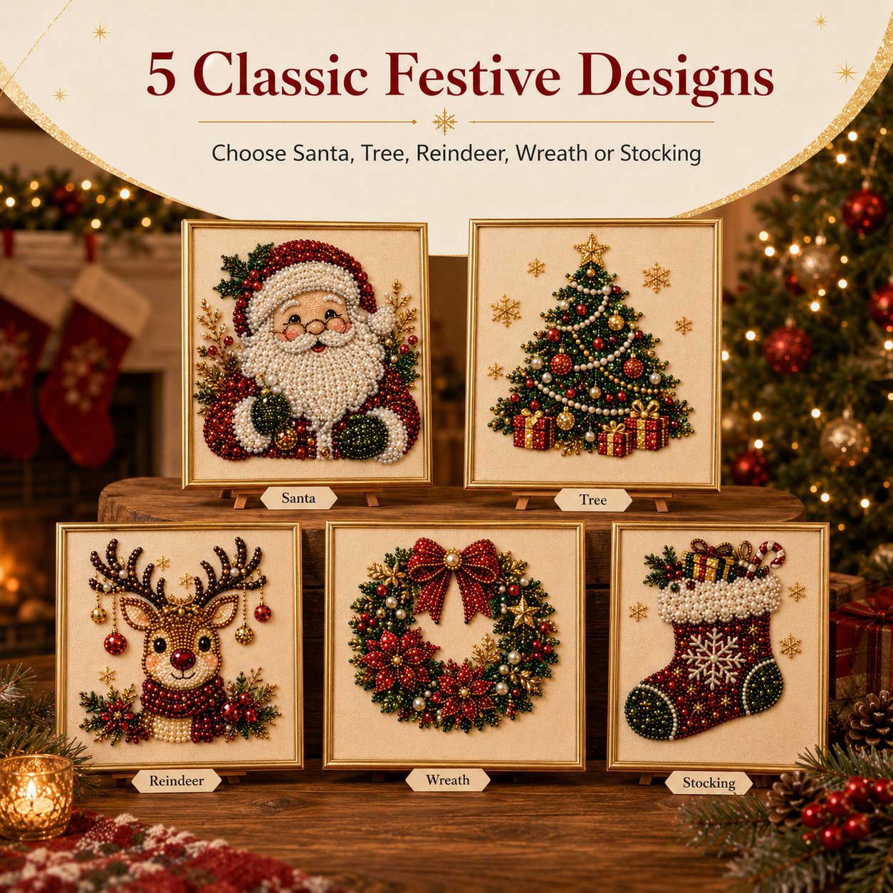 🎨💎DIY Christmas Pearl Diamond Art Kit-🧘Relaxing, Beginner-Friendly & Fun to Create