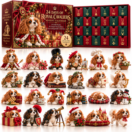 👑 24 Little Royals, One Unforgettable Gift! 🐶 Cavalier King Charles Spaniel Advent Calendar