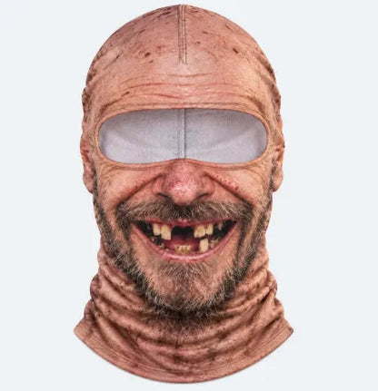 3D Realistic Old Man Face Ski Mask – Funny Winter Balaclava for Skiing & Parties