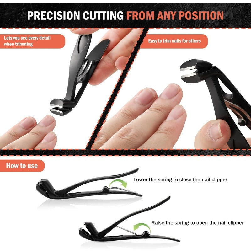 ✂️ Say Goodbye to Thick Toenail Struggles with Large Opening Stainless Steel Clippers & Splash Guard