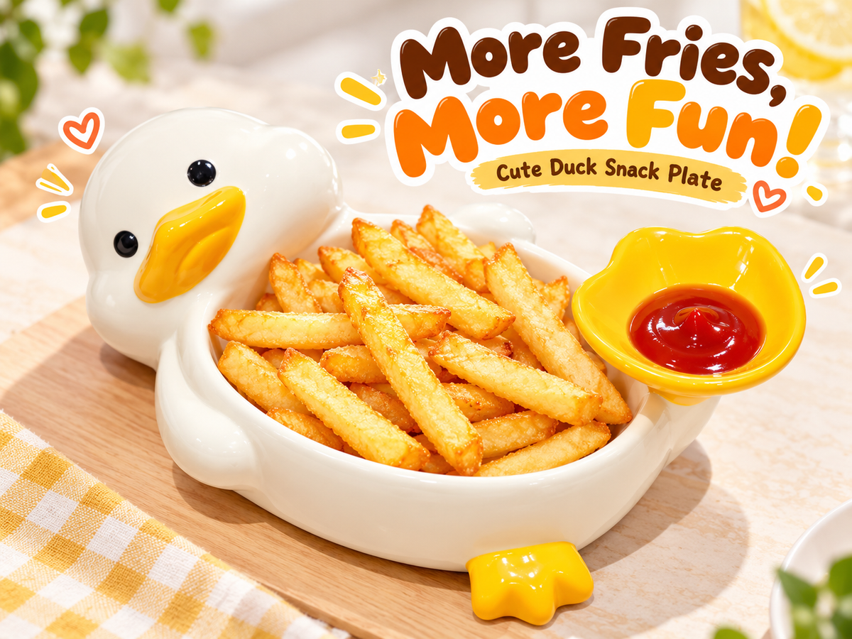 🐤✨ 2-in-1 Cute Duck Snack & Dip Bowl – Multi-Purpose Dish