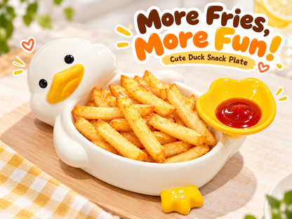 🐤✨ 2-in-1 Cute Duck Snack & Dip Bowl – Multi-Purpose Dish