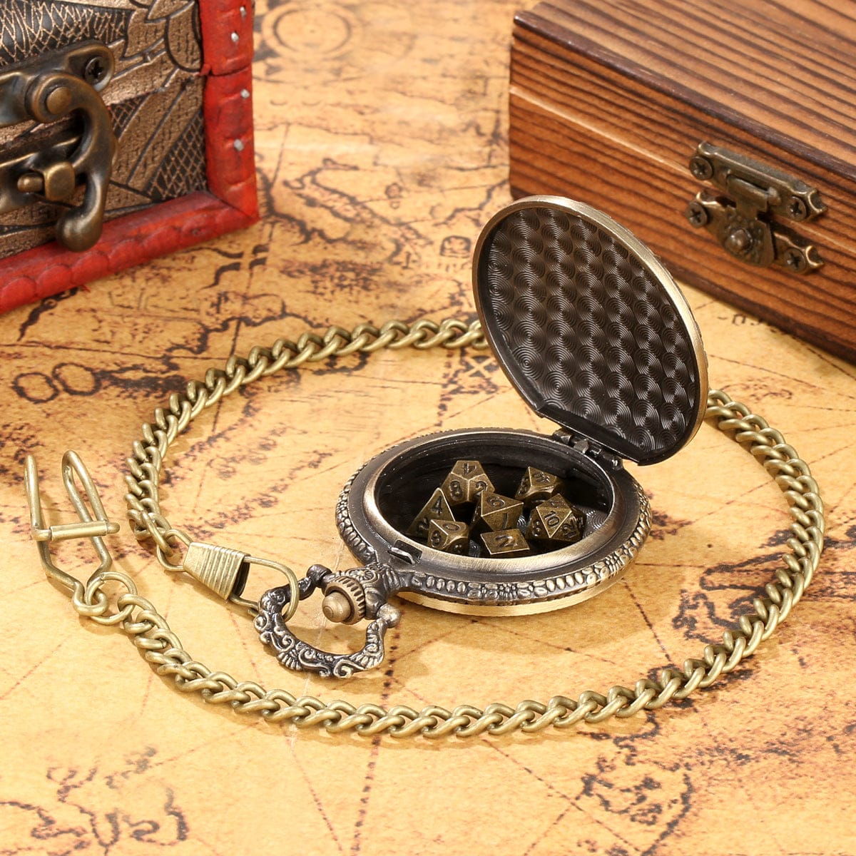 Dragon Crest Pocket Watch Dice Set