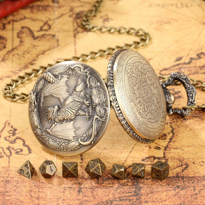 Dragon Crest Pocket Watch Dice Set