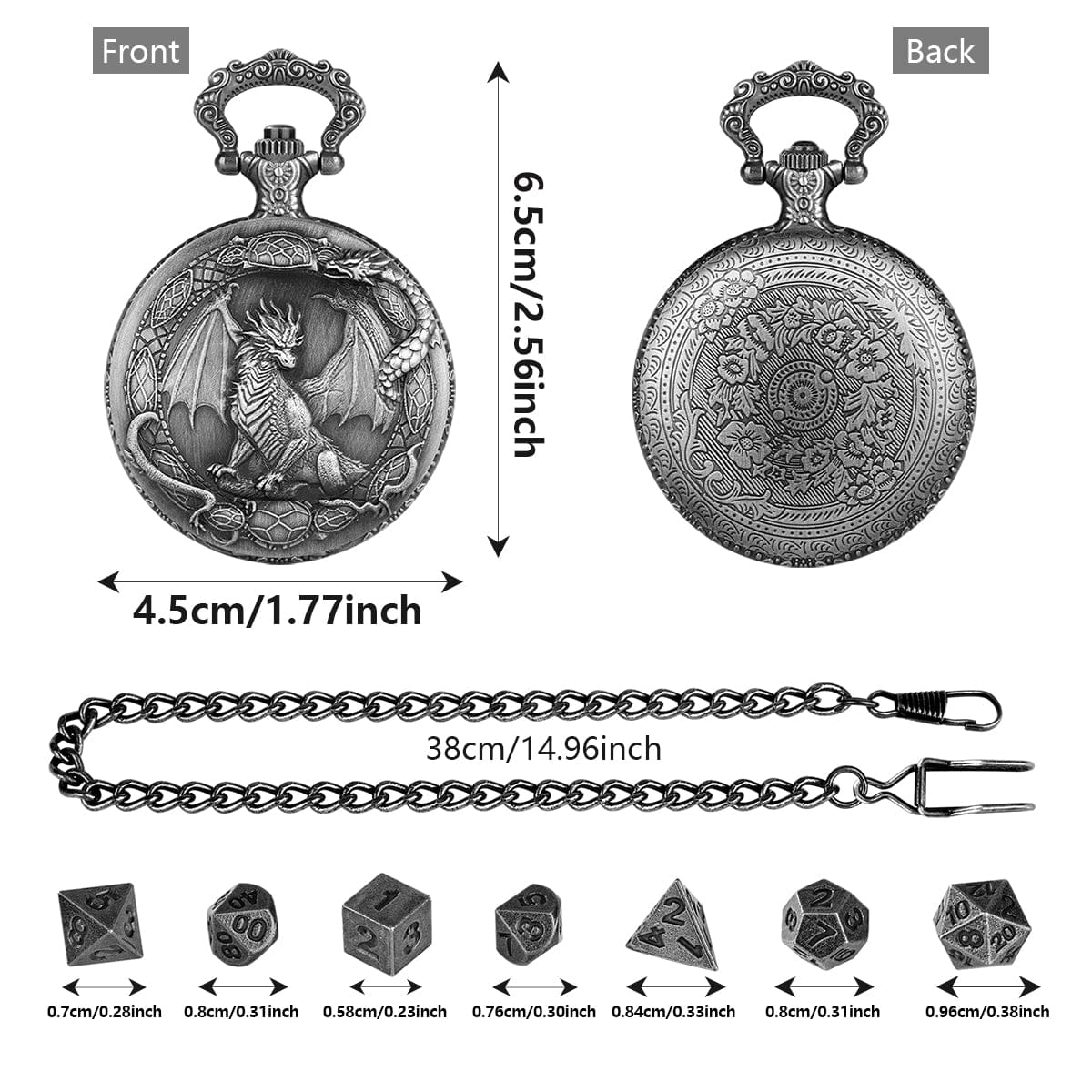 Dragon Crest Pocket Watch Dice Set