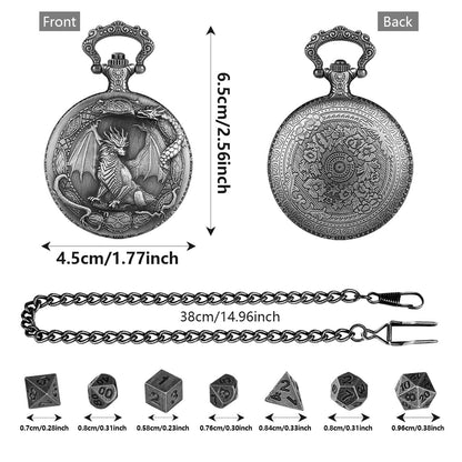 Dragon Crest Pocket Watch Dice Set
