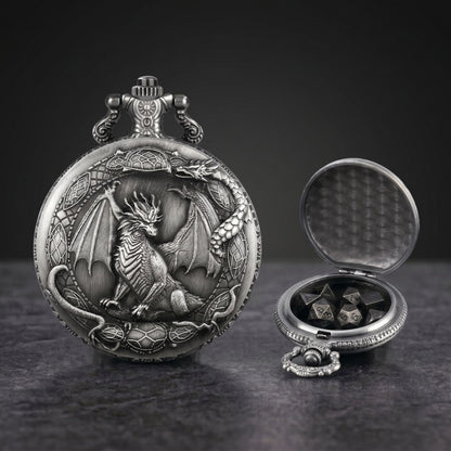 Dragon Crest Pocket Watch Dice Set