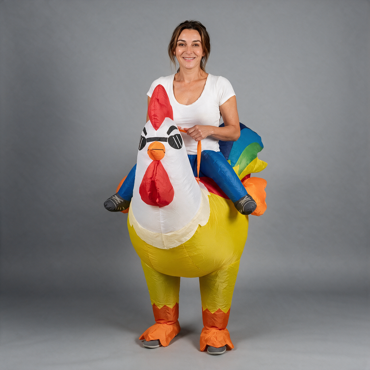 🐔 Inflatable Chicken Costume – Ride Into the Party!