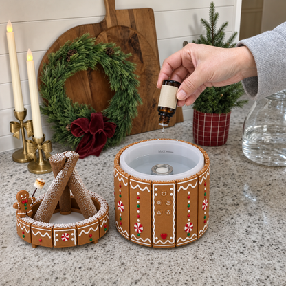 🎅 Christmas Campfire Mist Humidifier 🔥 LED Flame-Effect Holiday Decoration
