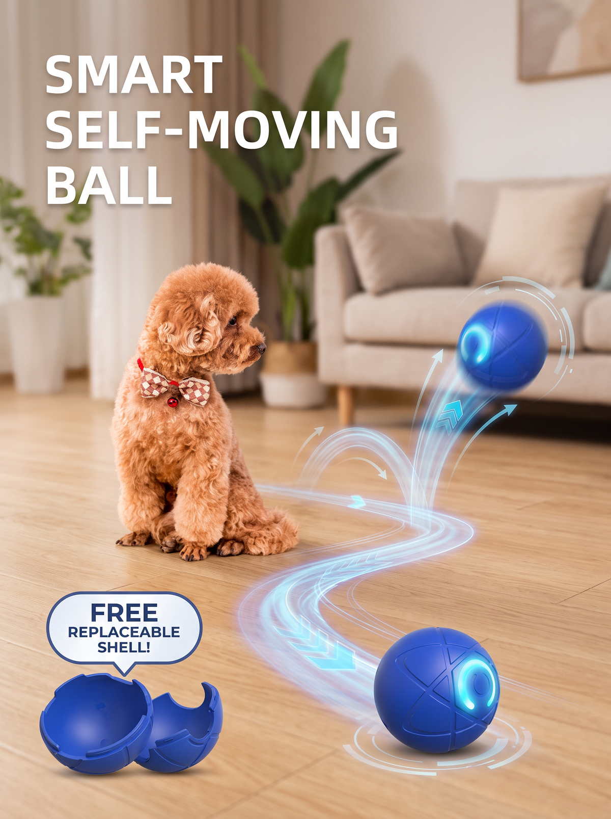 🐶 Automatic Moving Dog Ball – Keeps Dogs Chasing & Playing