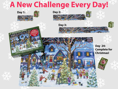 🎄 1000-Piece Christmas Jigsaw Puzzle Advent Calendar – 24-Day Holiday Countdown
