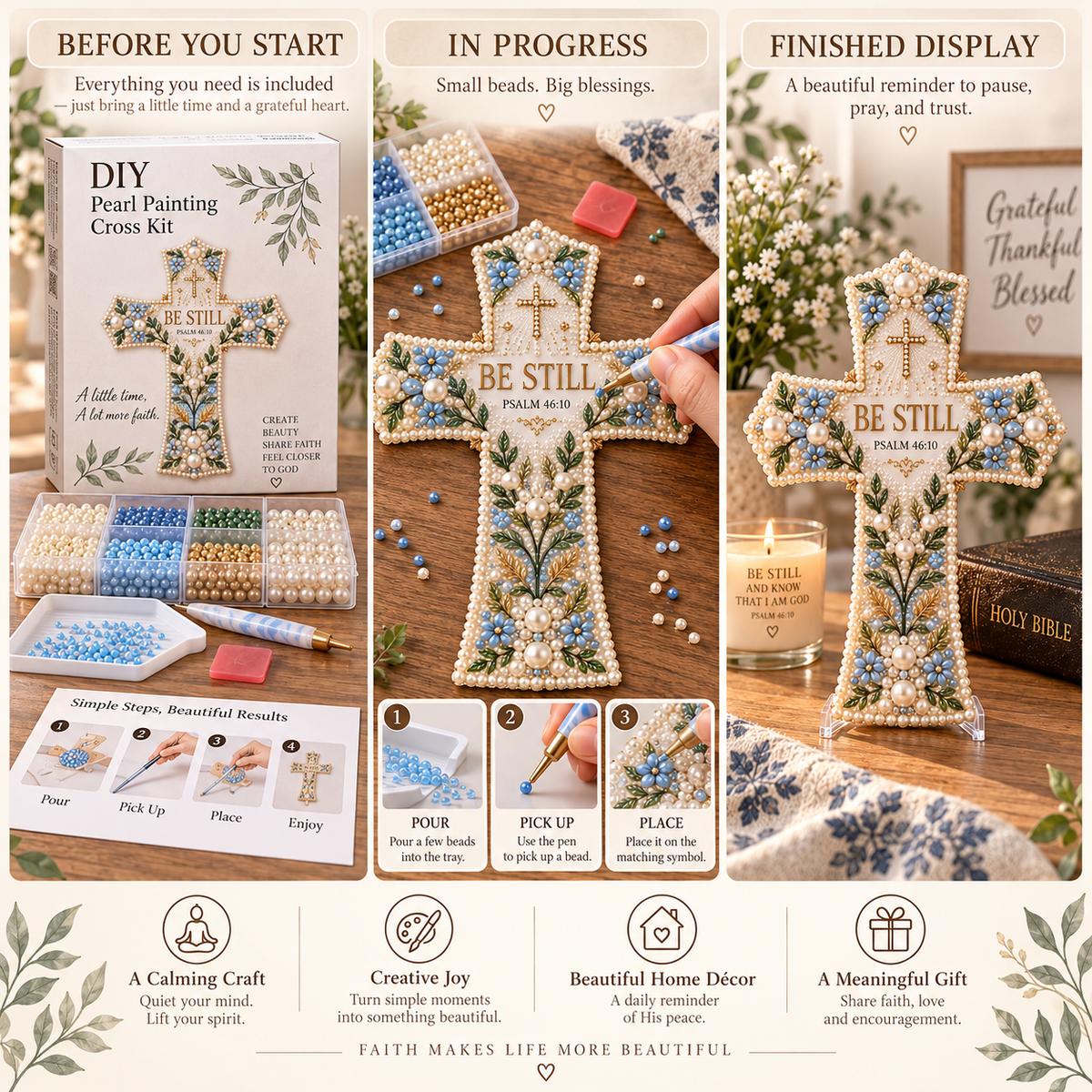 🎄 ✨ Last Day 49% OFF ✝️ Scripture Cross DIY Kit Collection