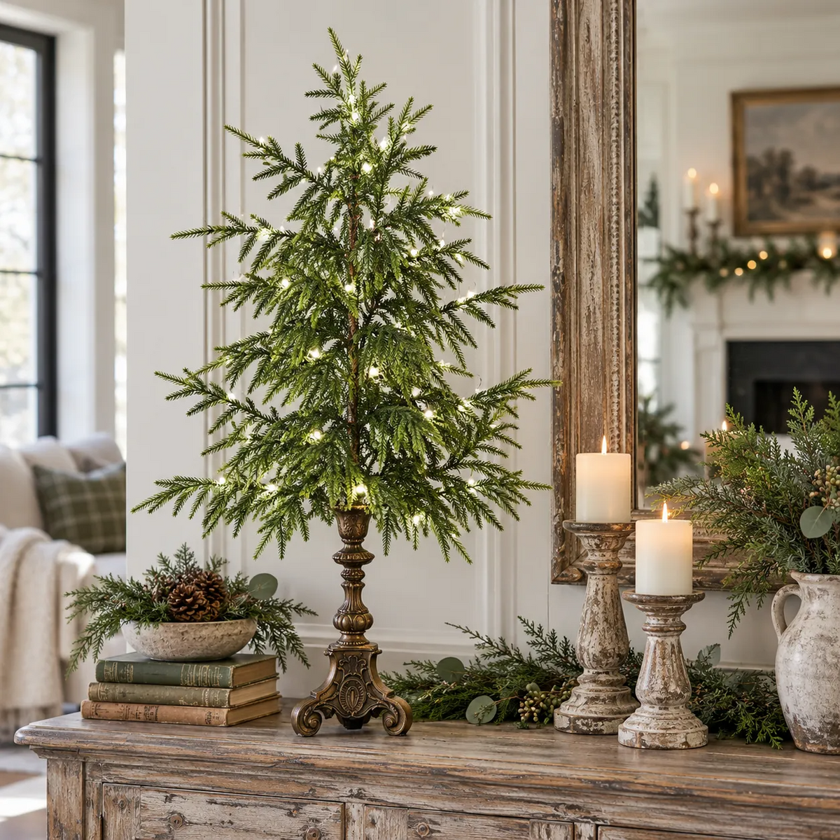 🔥Vintage Lighted Norfolk Pine Tree