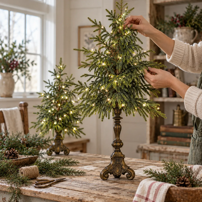 🔥Vintage Lighted Norfolk Pine Tree