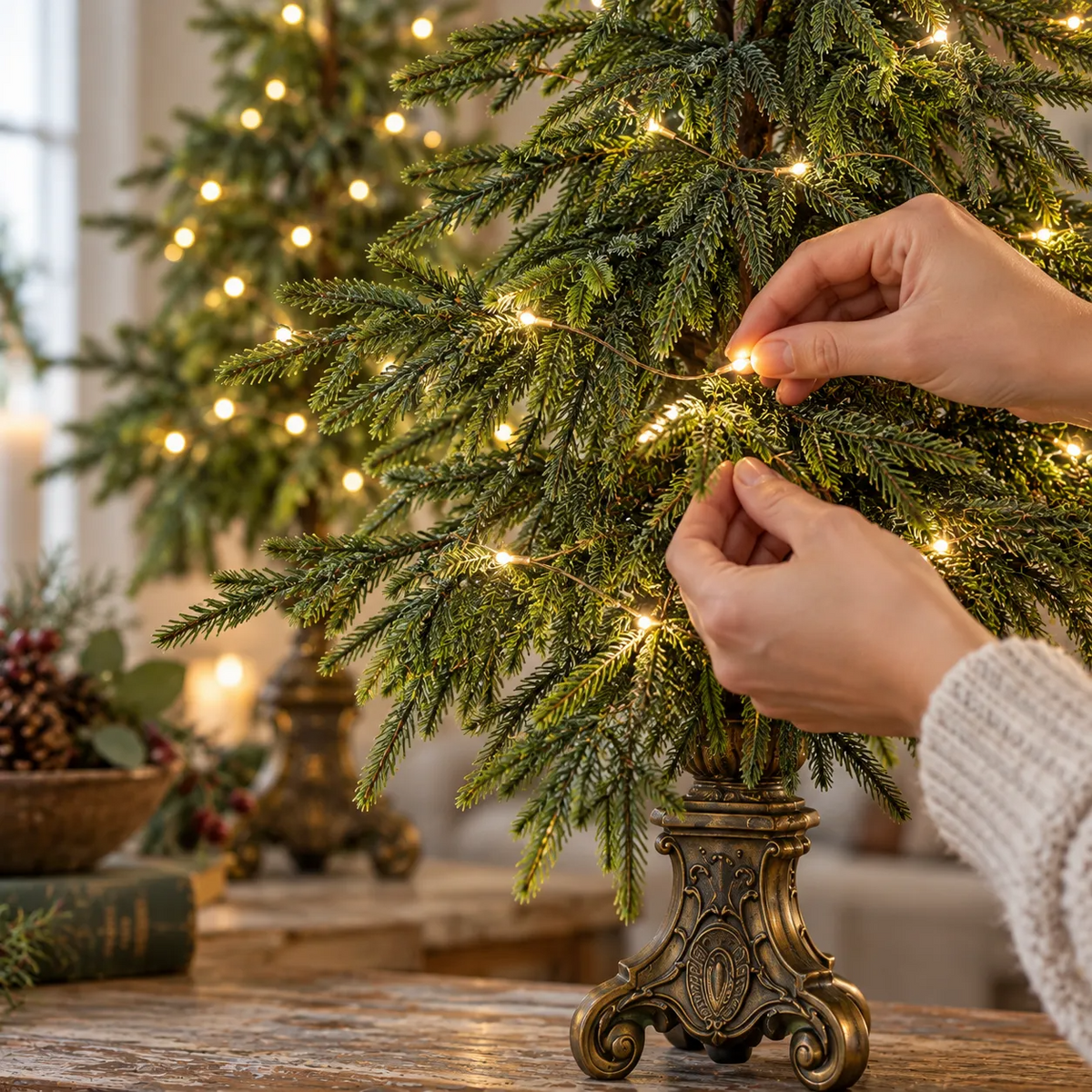 🔥Vintage Lighted Norfolk Pine Tree
