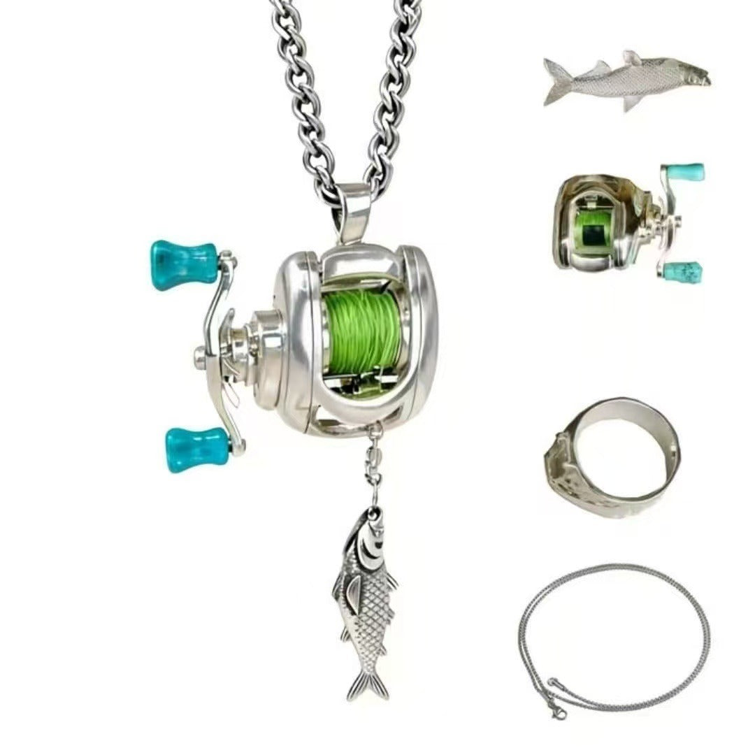 🎣 Mini Fishing Reel Necklace