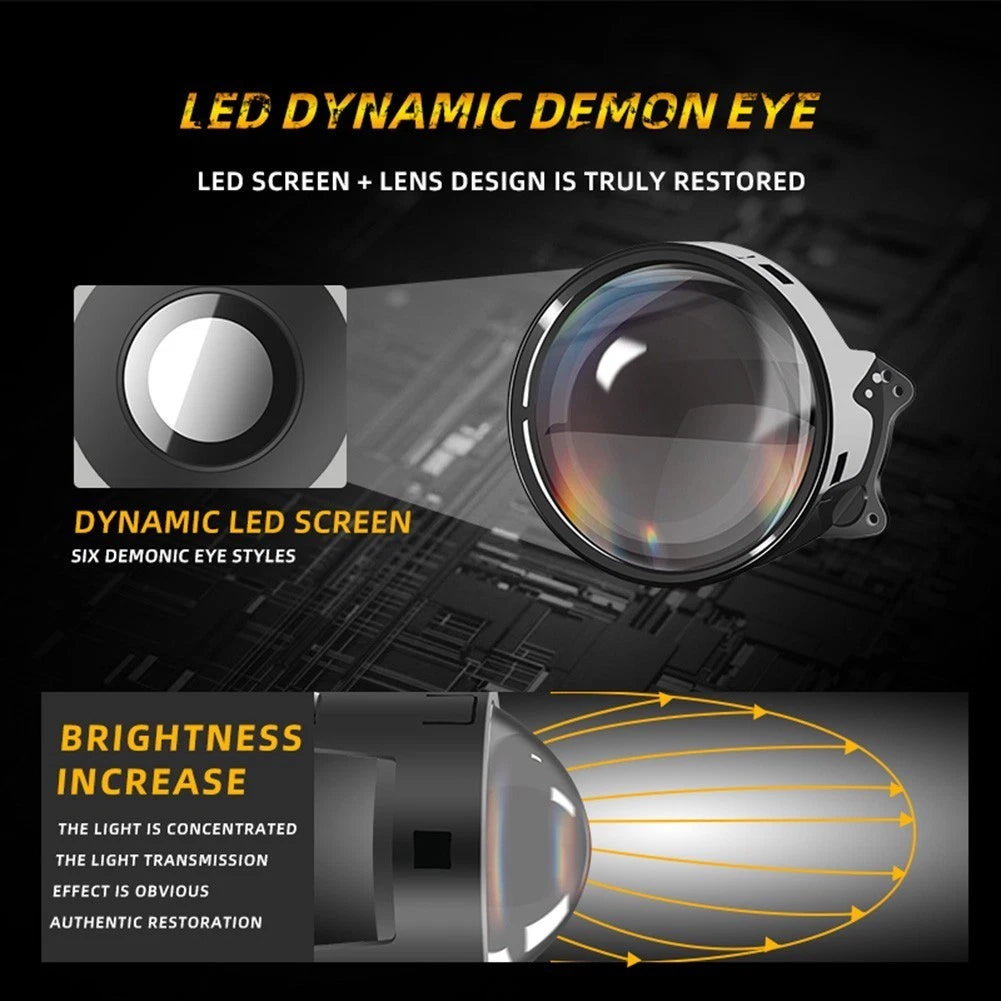🔥 Dynamic Demon Eye LED Projector Lights – RGB Car Headlight Upgrade for Cars & Motorcycles