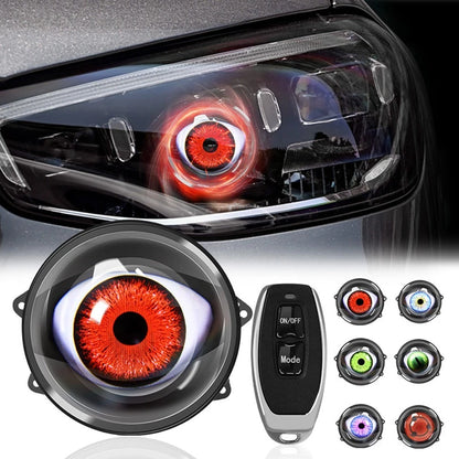 🔥 Dynamic Demon Eye LED Projector Lights – RGB Car Headlight Upgrade for Cars & Motorcycles