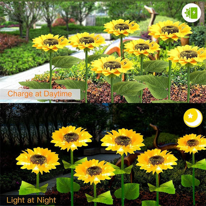 🌻 Sunflower Solar Lights – Auto On/Off, 14H Glow, IP65 Waterproof ☀️