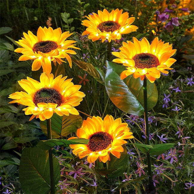 🌻 Sunflower Solar Lights – Auto On/Off, 14H Glow, IP65 Waterproof ☀️