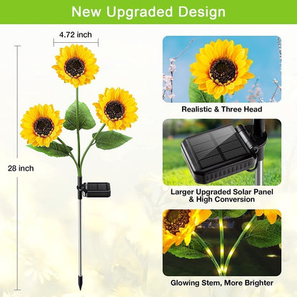 🌻 Sunflower Solar Lights – Auto On/Off, 14H Glow, IP65 Waterproof ☀️