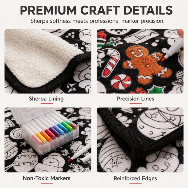 ✨Last Day 49% OFF🎨Family DIY Coloring Blanket for All Ages🎁Perfect Gift For Family & Friends
