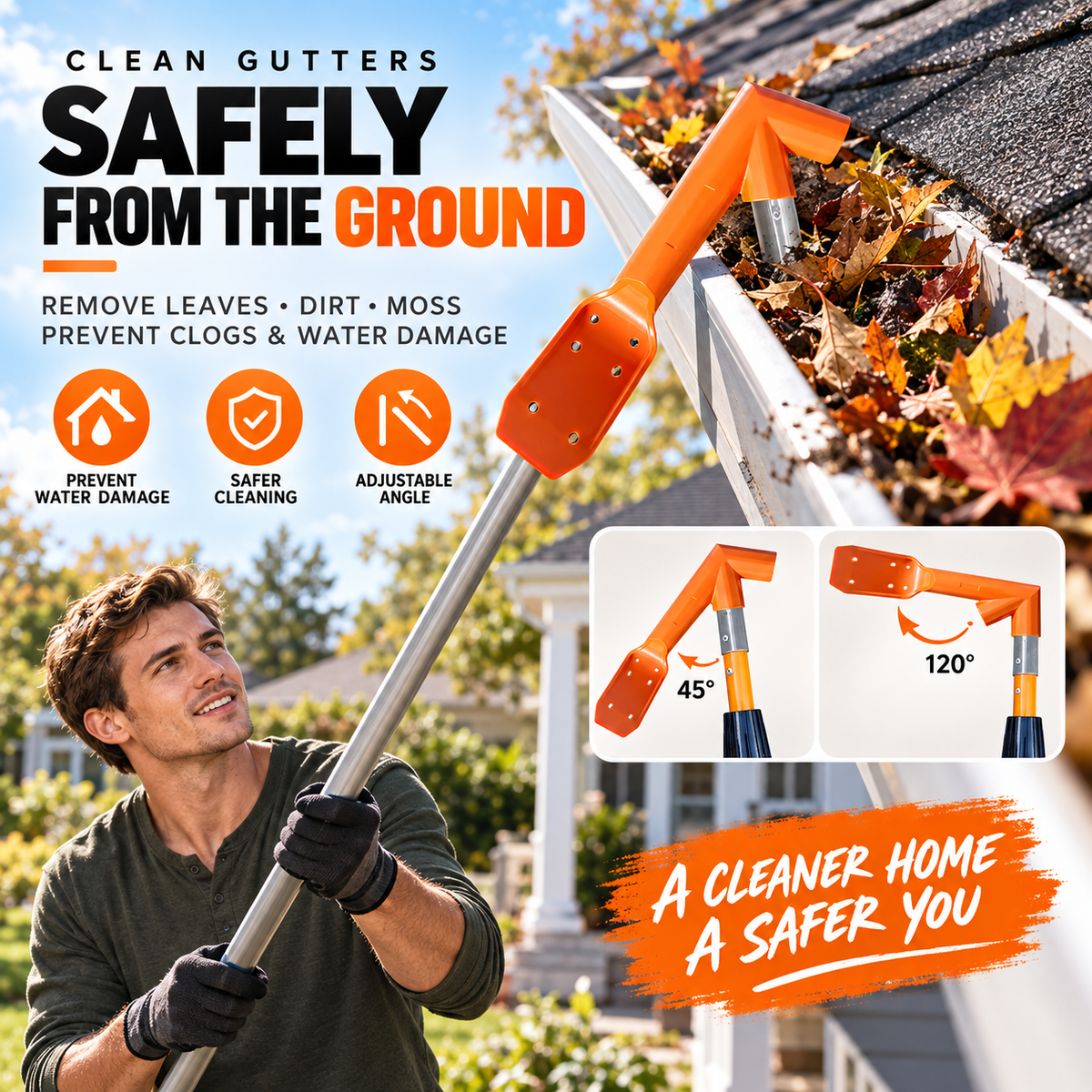 No-Climb Gutter Cleaning Tool image 3