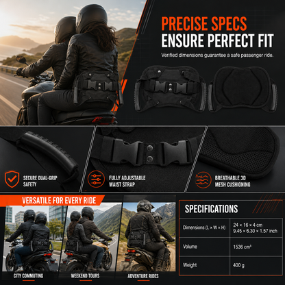 🏍️ Adjustable Passenger Grip Belt – ✋Motorcycle Passenger Waist-strap Safety Handle
