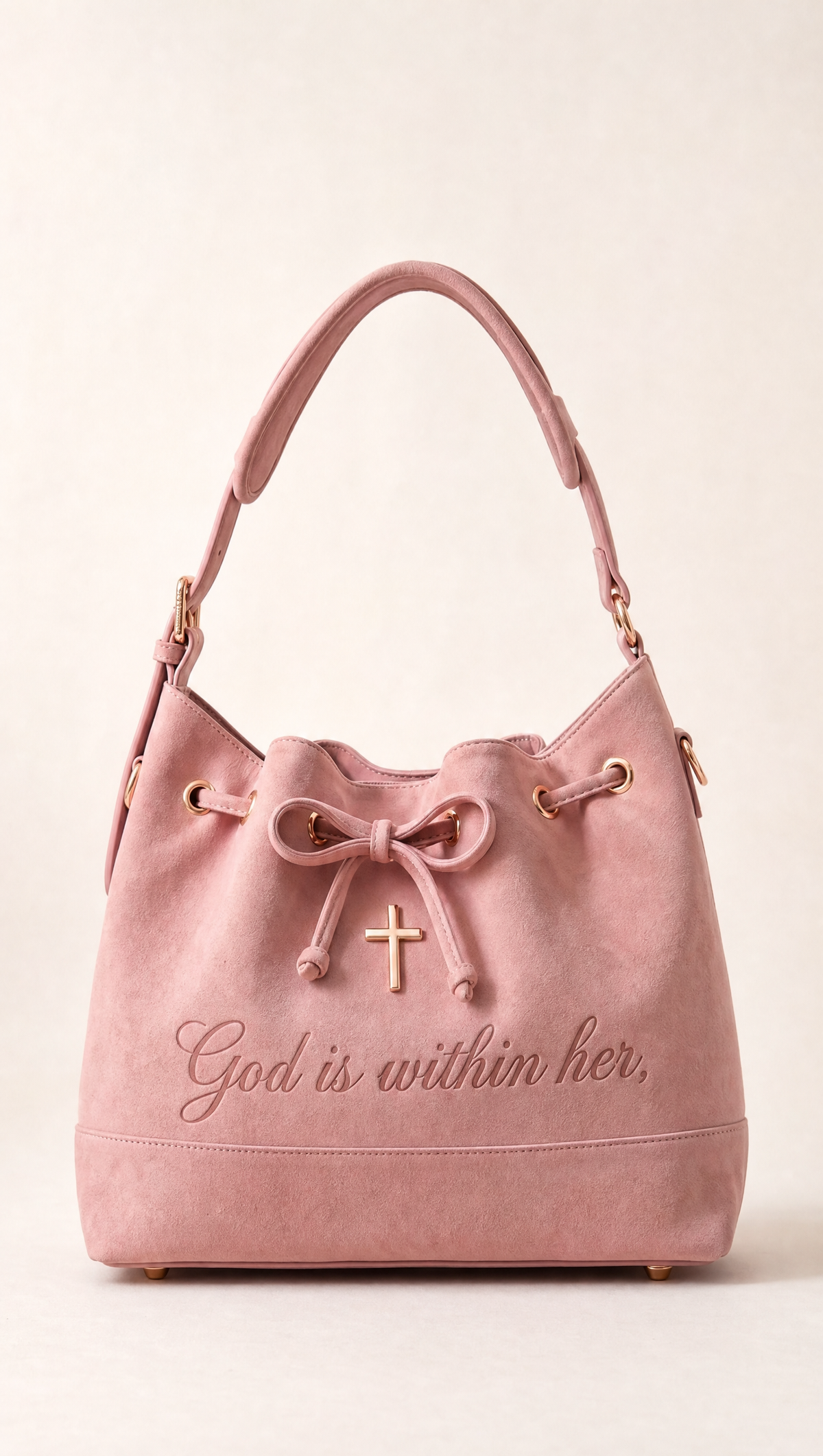 Psalm 46:5 Christian Bible and laptop bag in blush pink